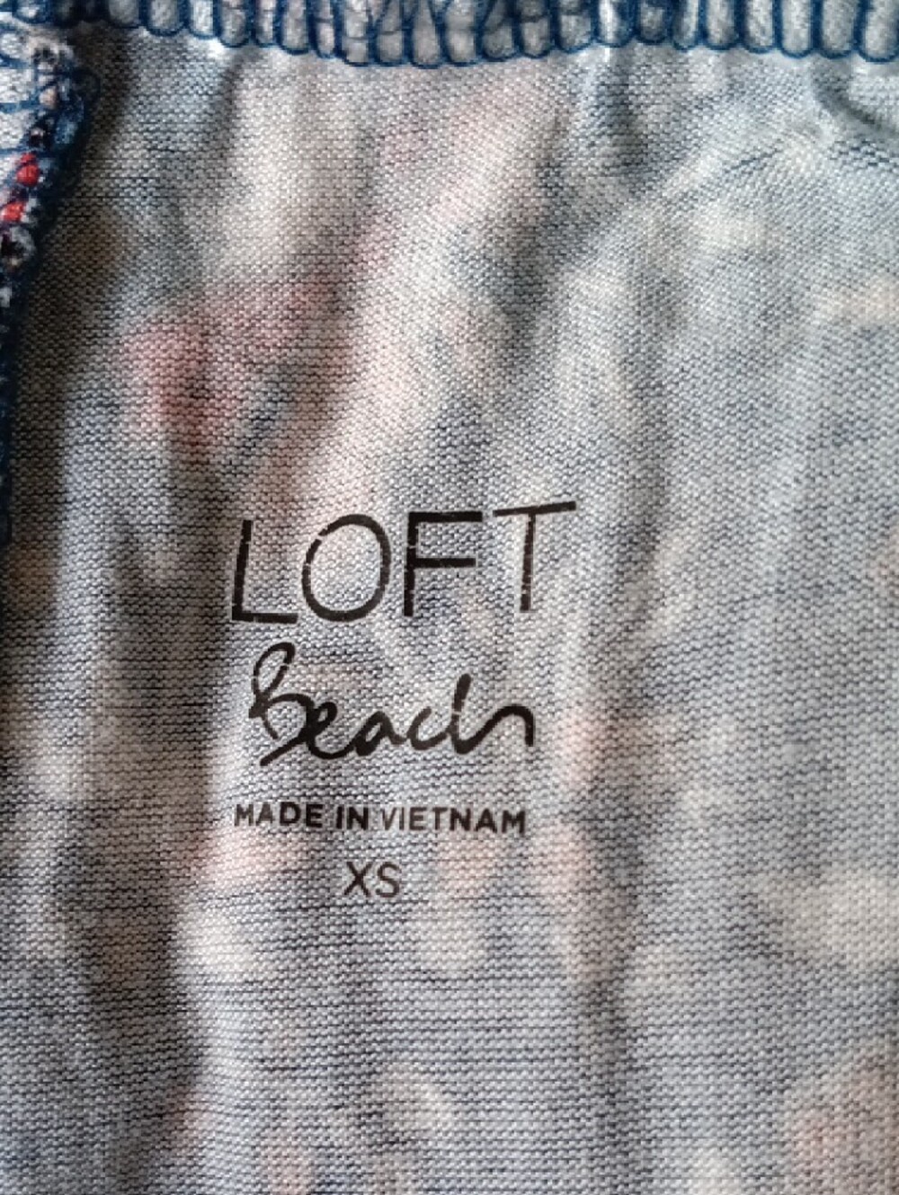 LOFT Floral V-Neck Navy Jumpsuit with Tie Ankles - Picture 3 of 4